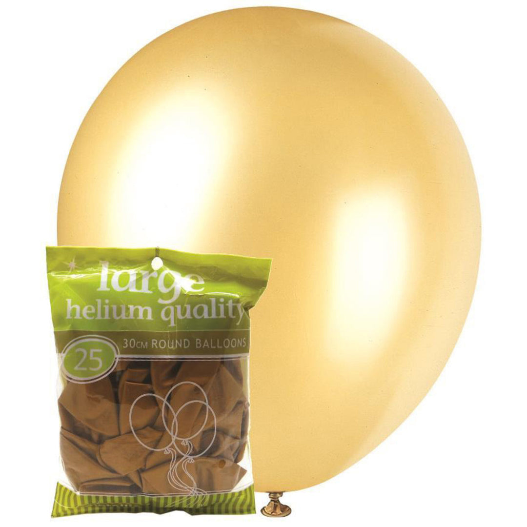 Metallic Gold Latex Balloons, Pack of 25