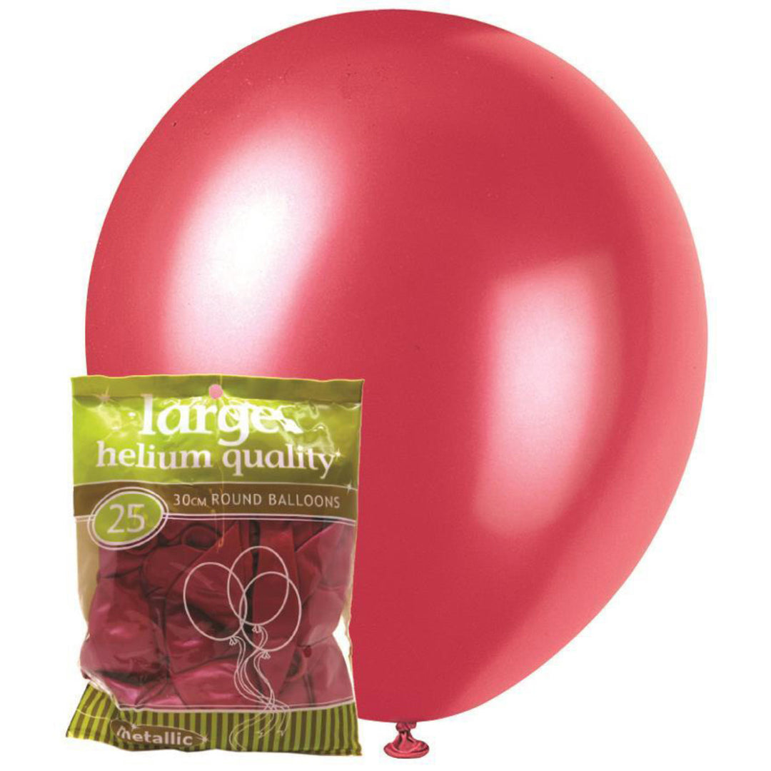 Metallic Pink Latex Balloons, Pack of 25