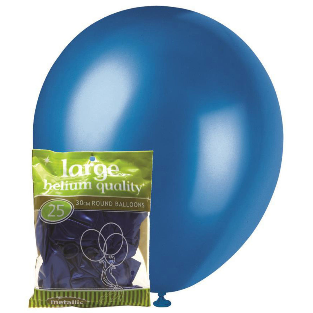Metallic Royal Blue Latex Balloons, Pack of 25