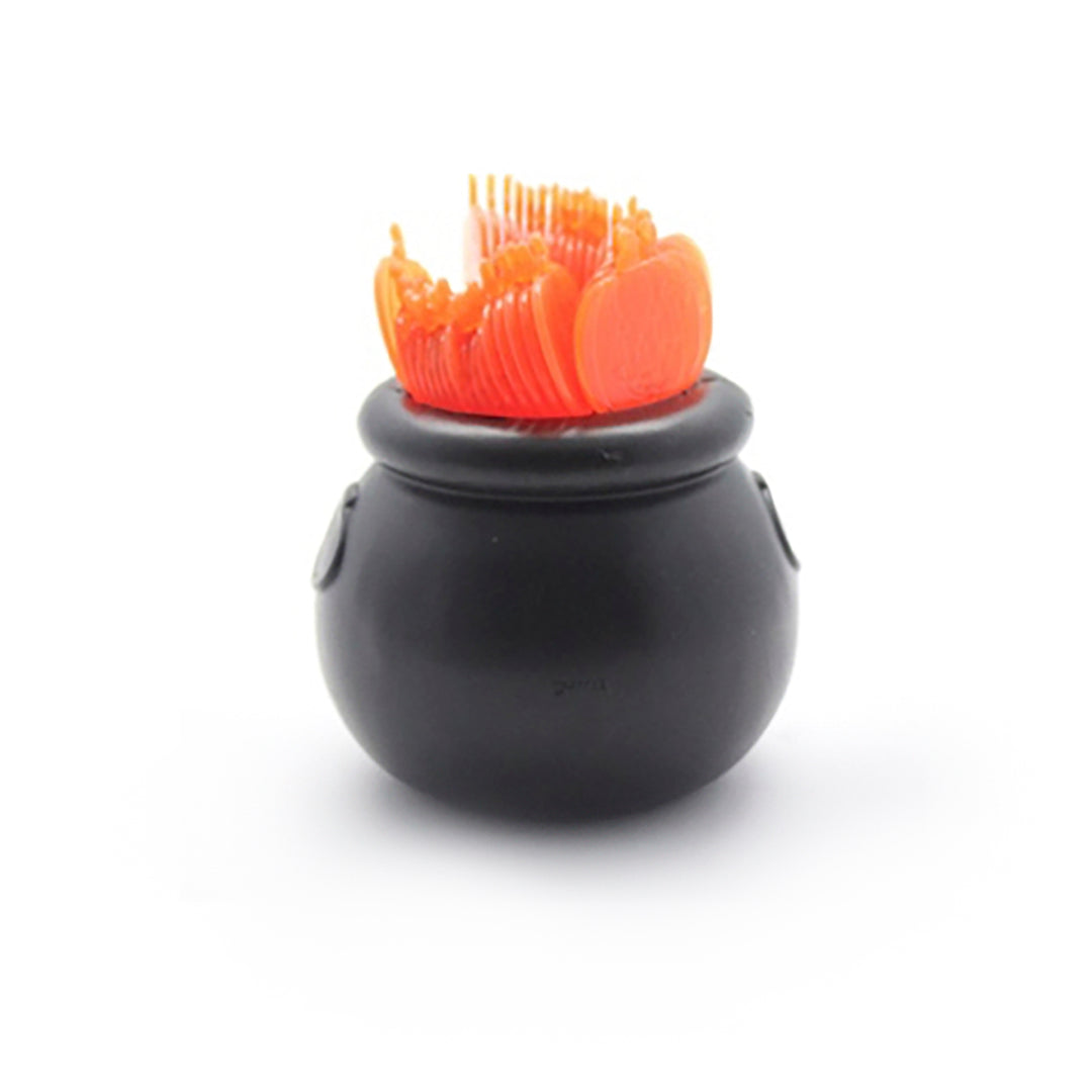 Mini Halloween Cauldron with Orange Toothpicks