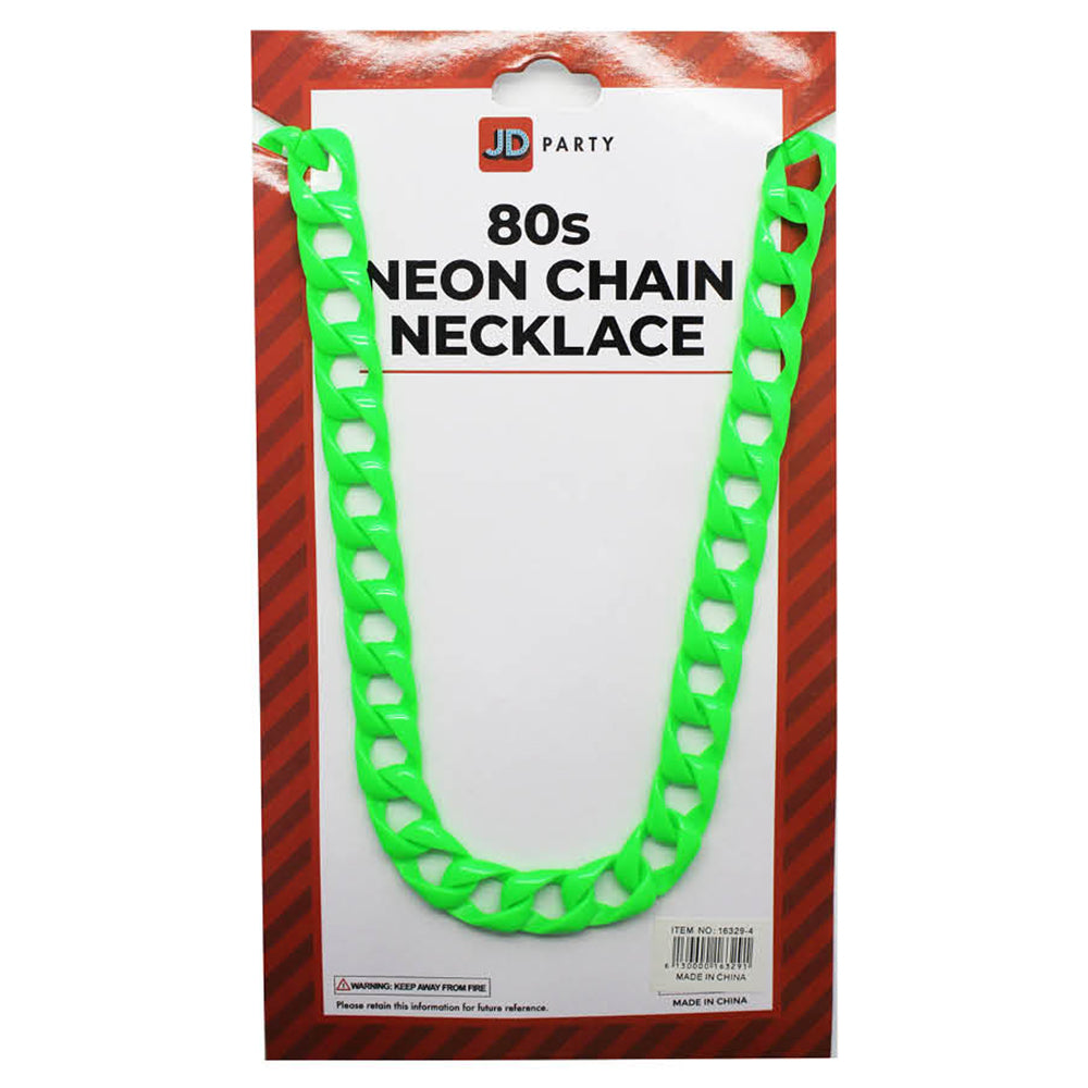 Neon 80s Chain Necklace Green