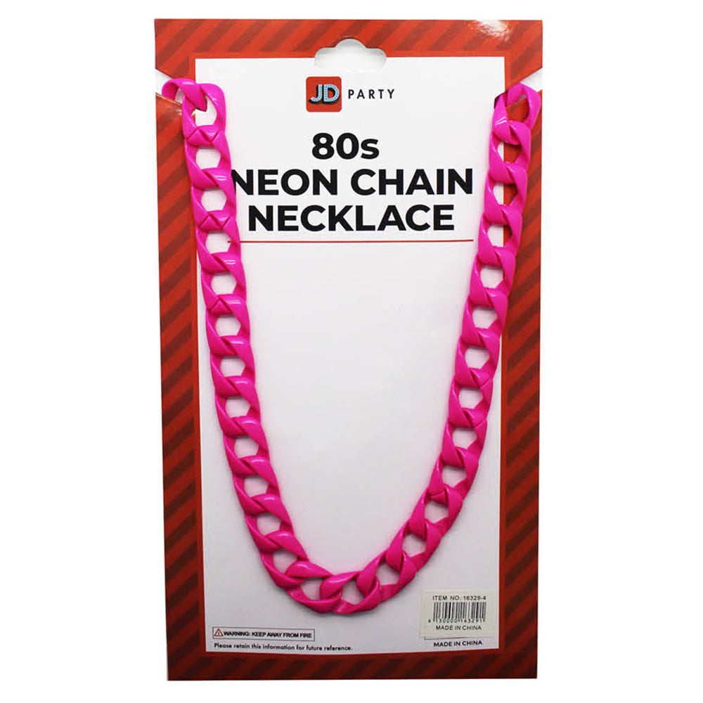 Neon 80s Chain Necklace Pink