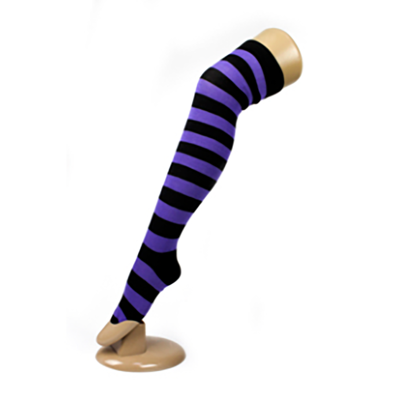 Over The Knee Socks - Purple & Black