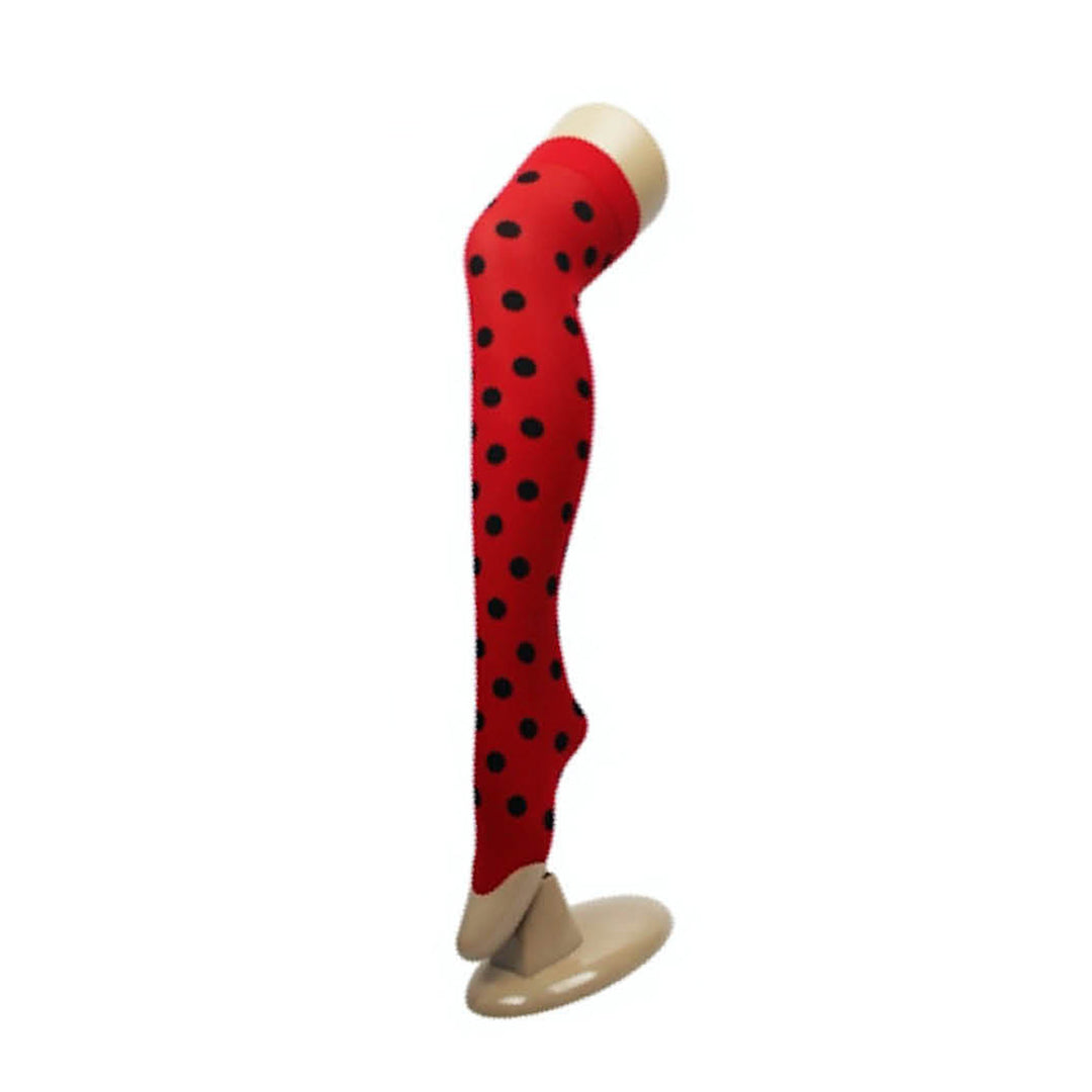 Over The Knee Stockings- Red with Black Dots