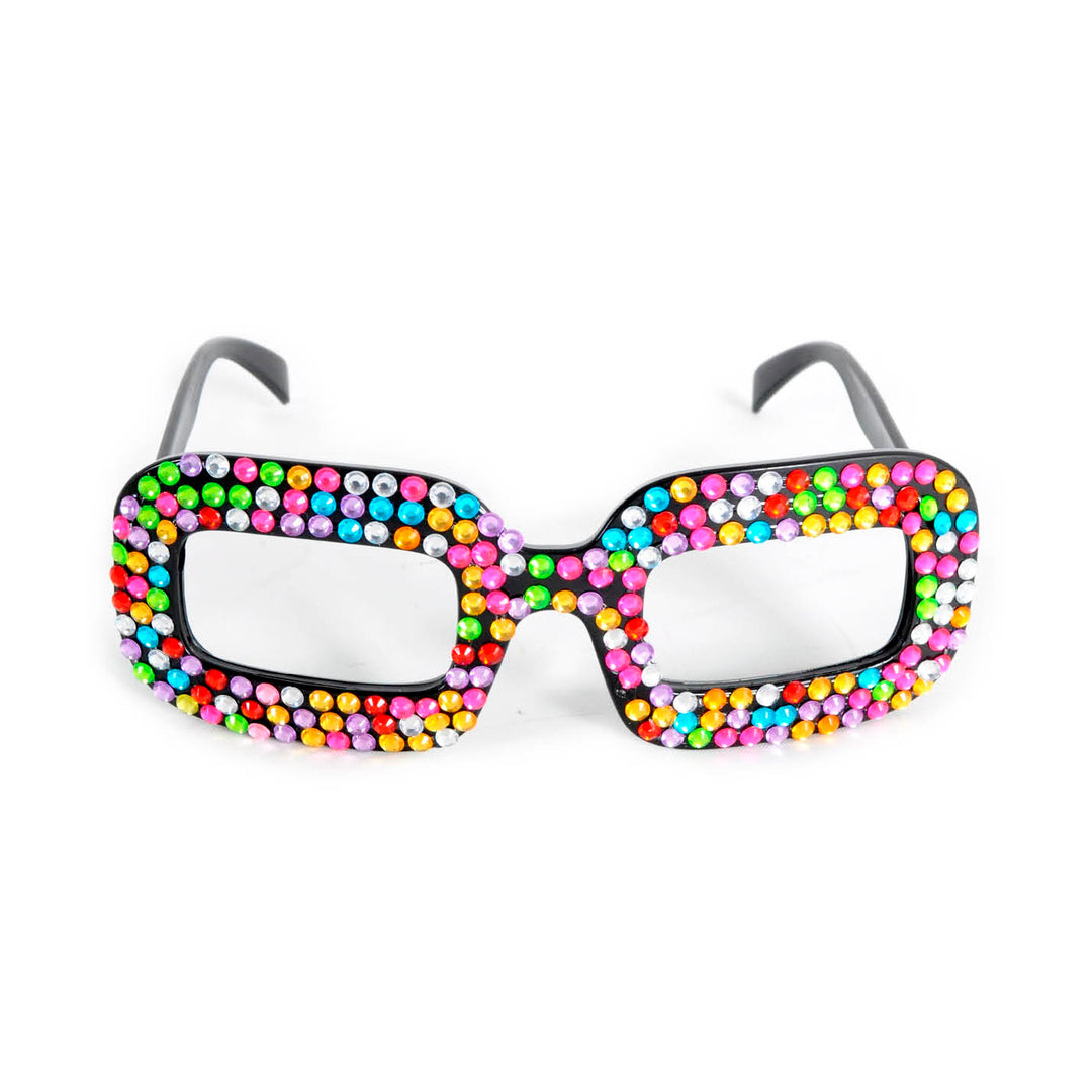 Party Glasses 70s Diamante - Rainbow