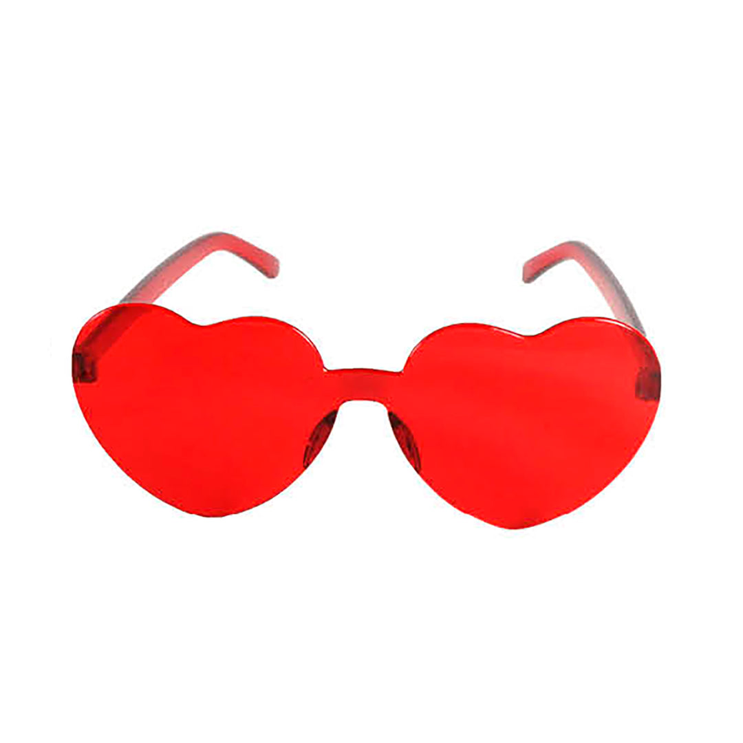 Party Glasses Perspex Hearts - Red