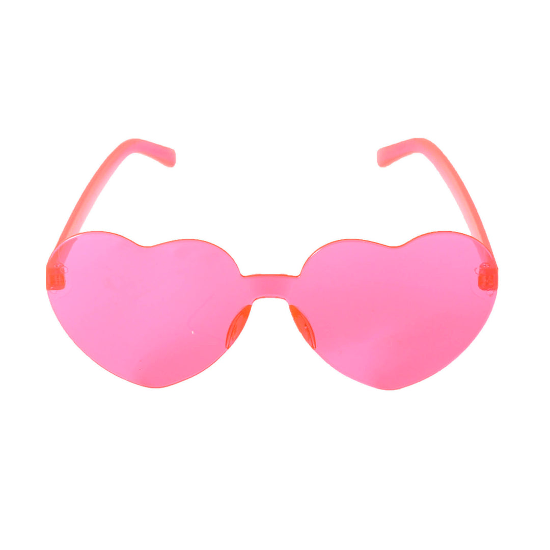 Party Glasses Perspex Hearts - Hot Pink