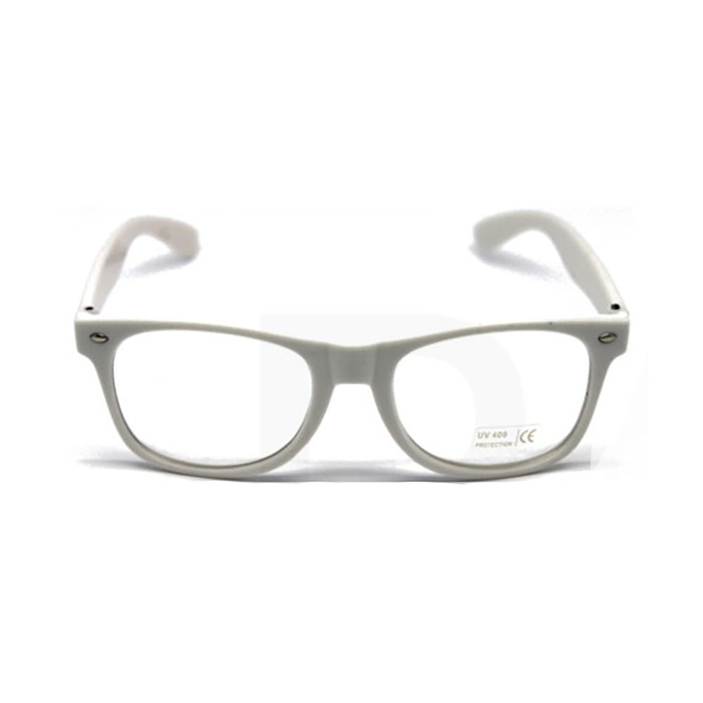Party Glasses Wayfarers Clear - White