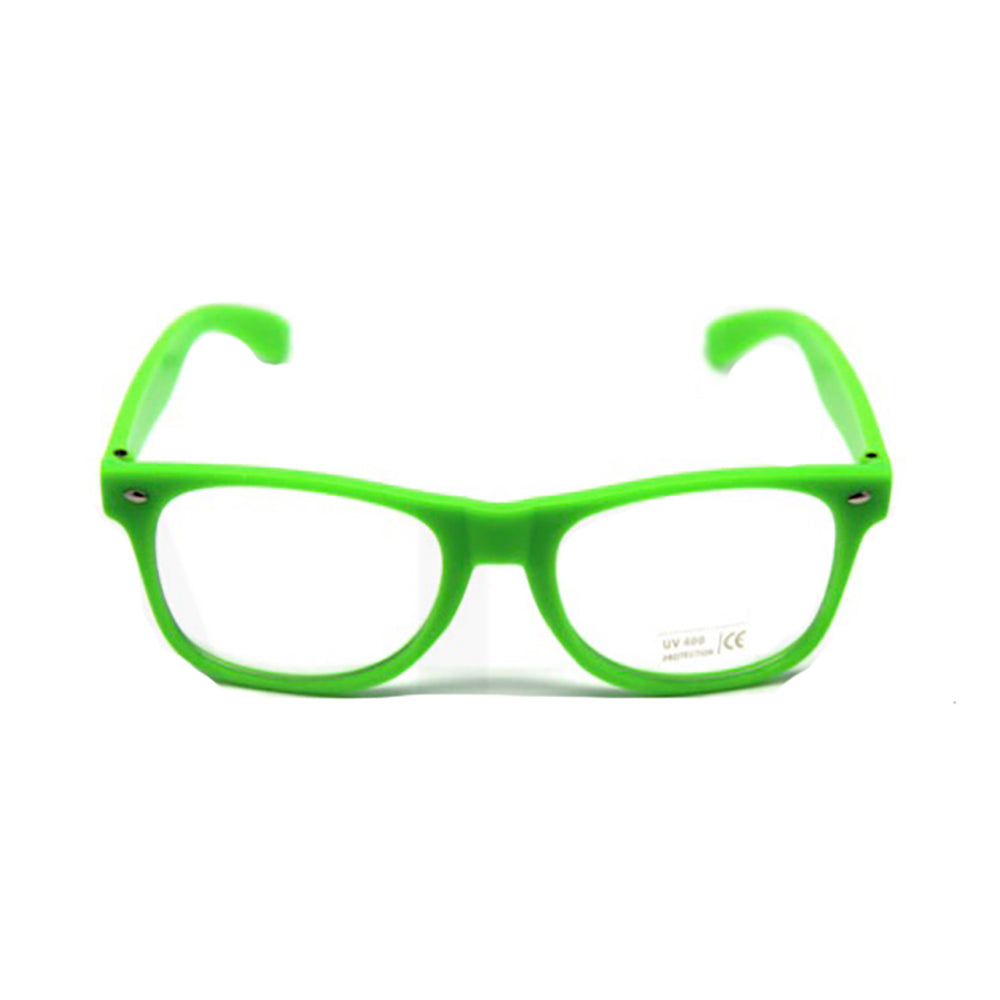 Party Glasses Wayfarers Clear - Green