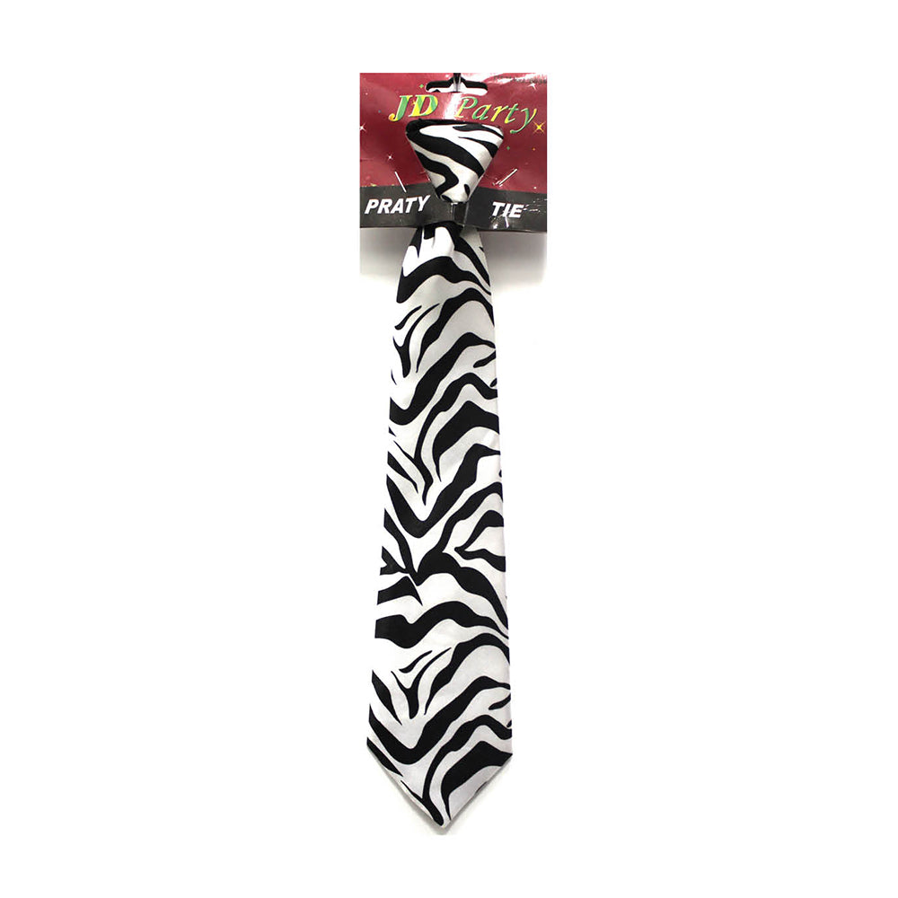 Party Tie - White Zebra