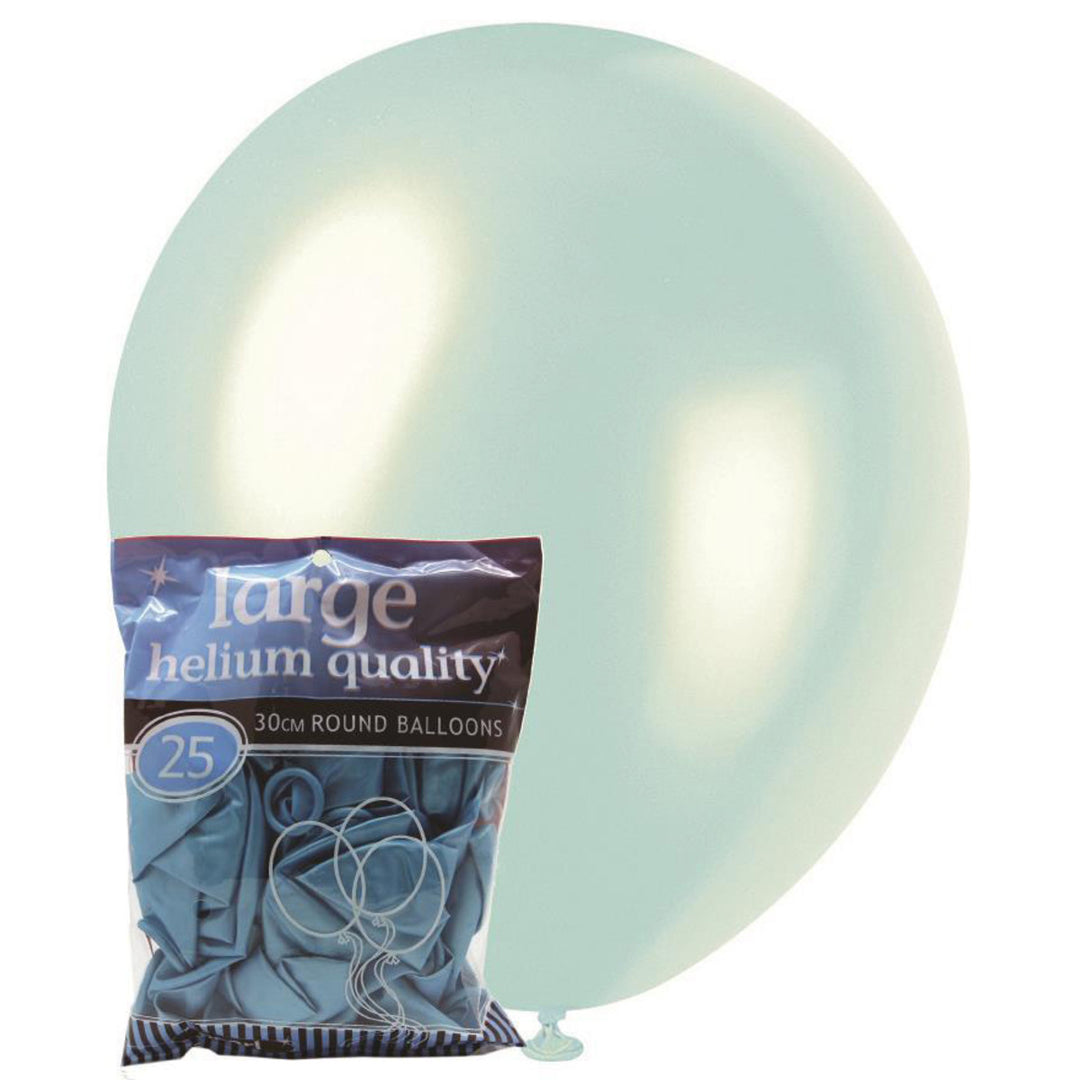 Pearl Powder Blue Latex Balloons, Pack of 25