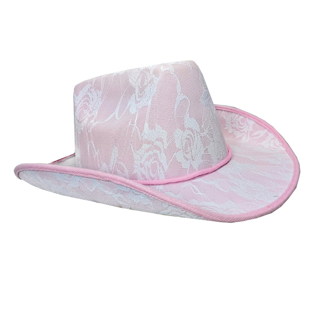 Pink Lacy Festival Cowboy Hat
