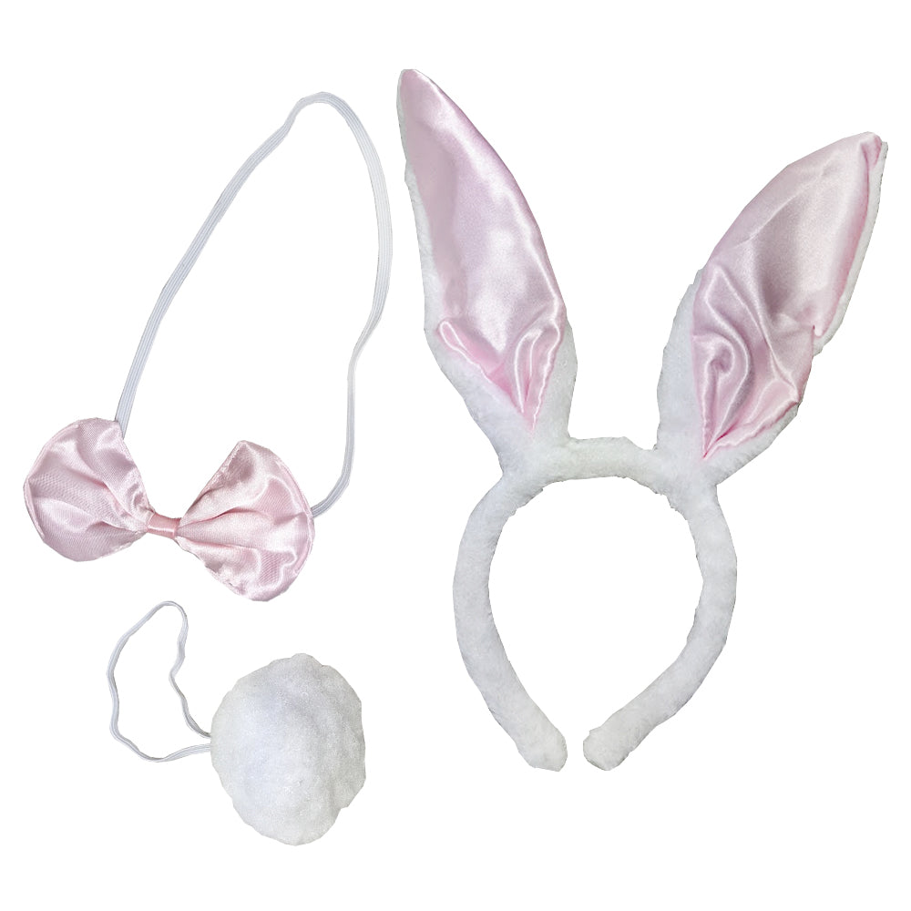 Pink Satin Easter Bunny Set