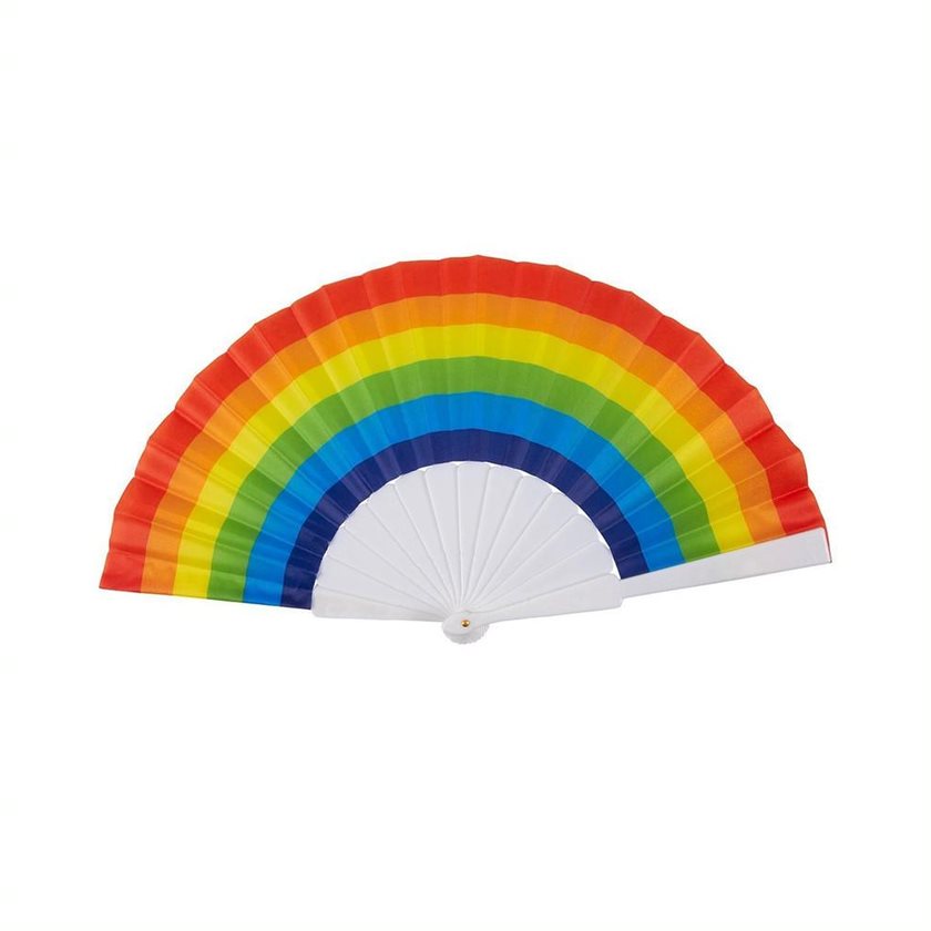 Rainbow Design Paper Fan