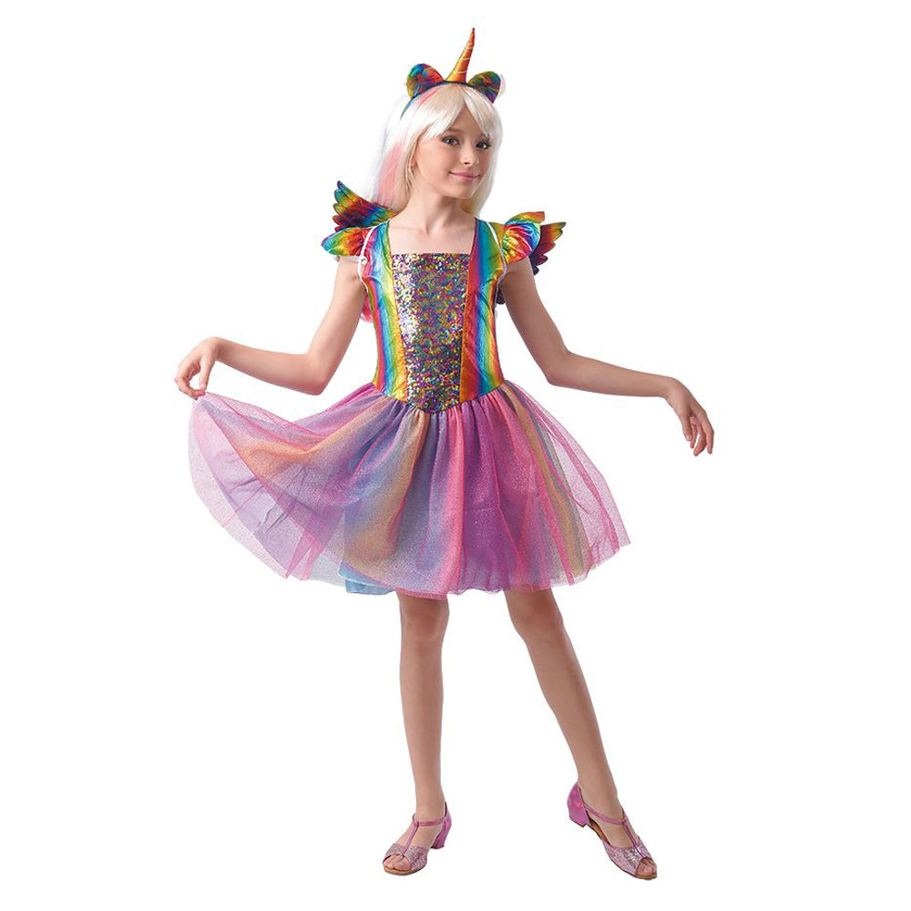 Rainbow Glitter Unicorn Costume Dress