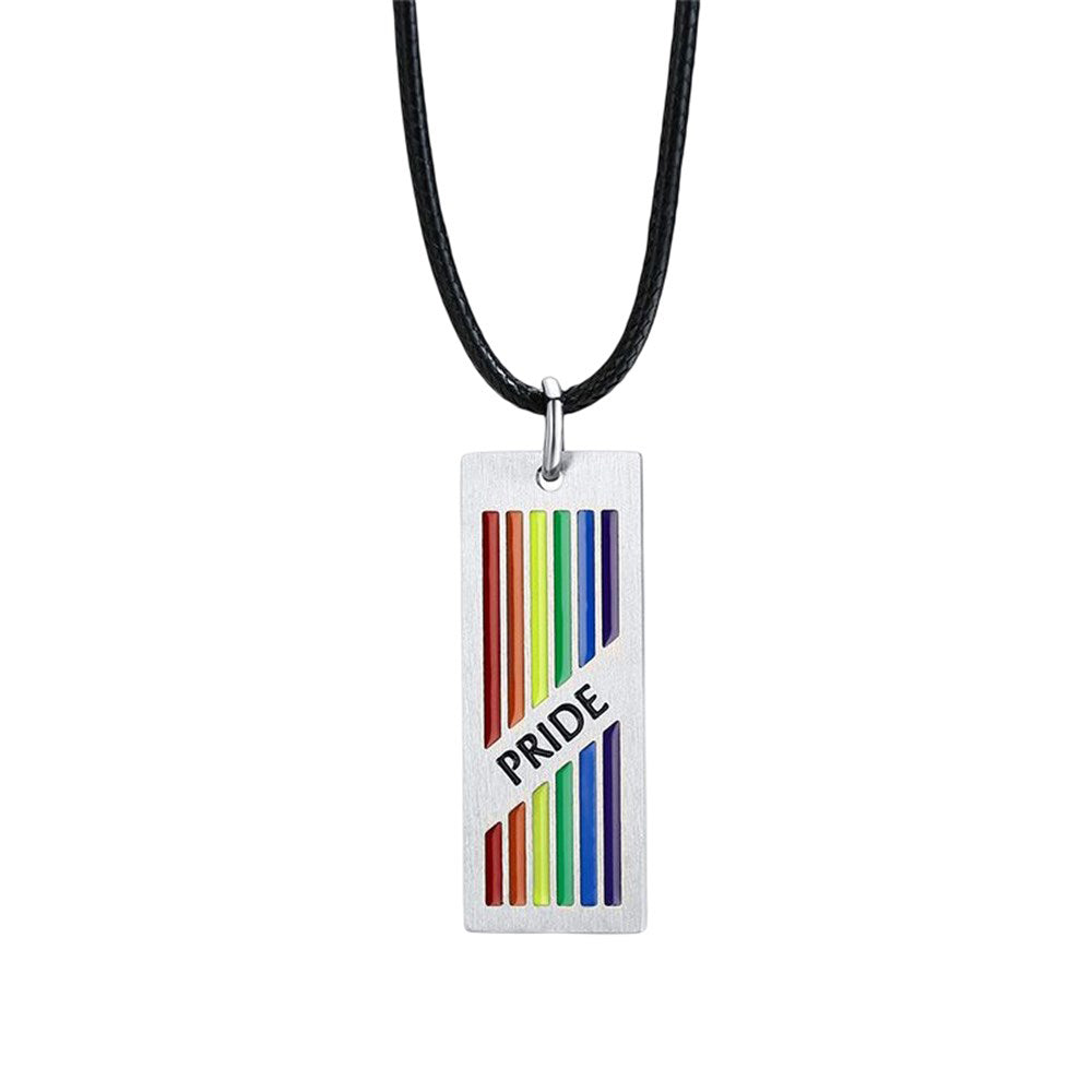 Rainbow Pride Classic Dog Tag Necklace
