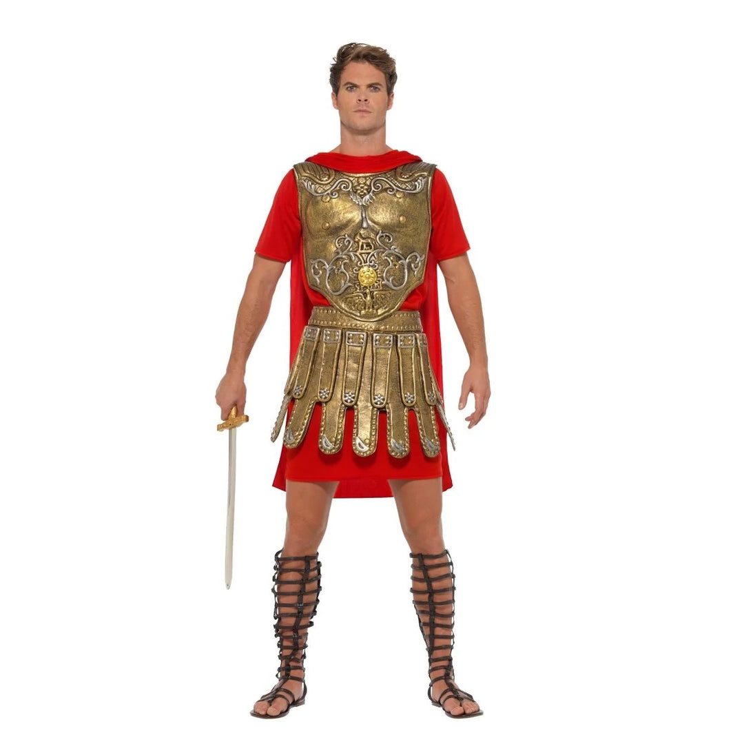 Roman Gladiator Gold & Red Costume
