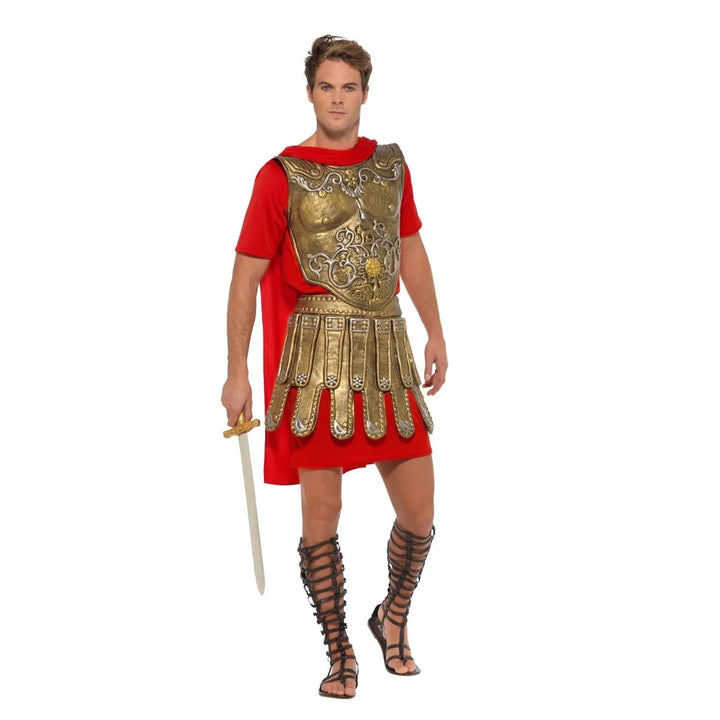 Roman Gladiator Gold & Red Costume