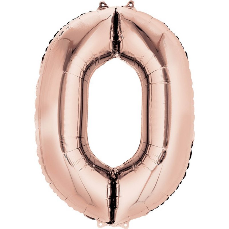Rose Gold Giant Number 0 Foil Balloon