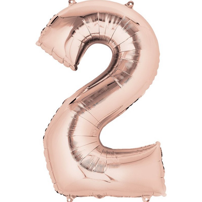 Rose Gold Giant Number 2 Foil Balloon