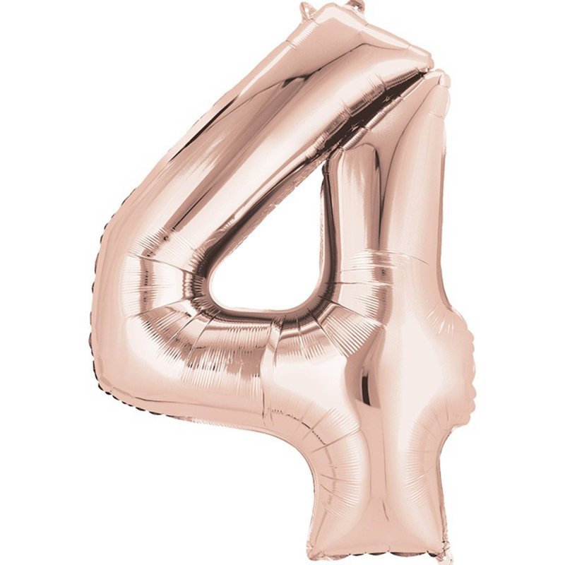 Rose Gold Giant Number 4 Foil Balloon
