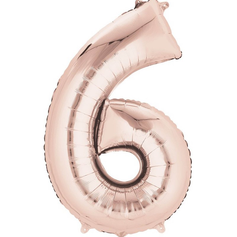 Rose Gold Giant Number 6 Foil Balloon