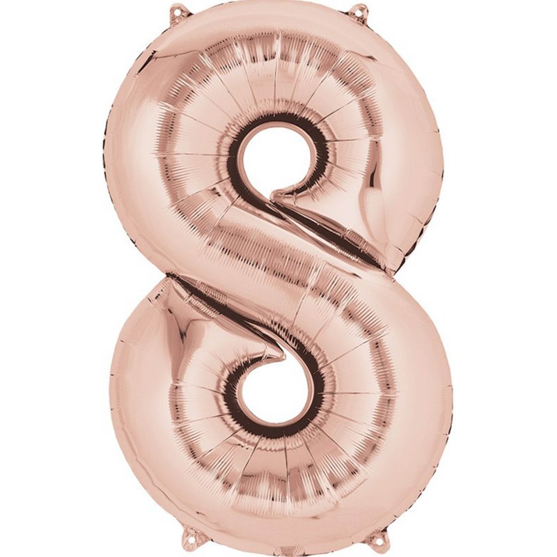 Rose Gold Giant Number 8 Foil Balloon
