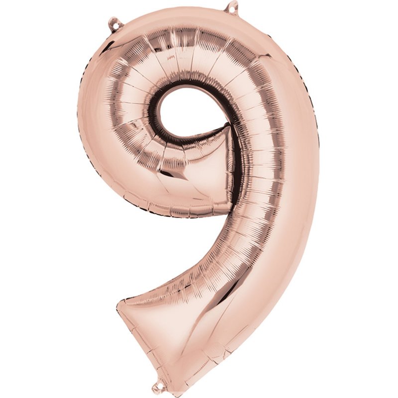 Rose Gold Giant Number 9 Foil Balloon