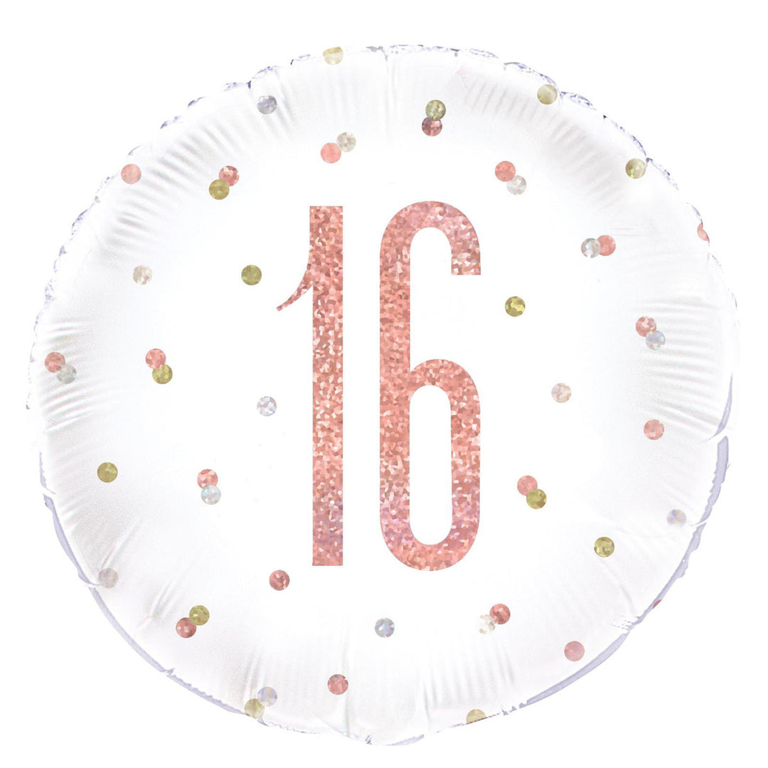 Rose Gold 16th Foil Prismatic Balloon