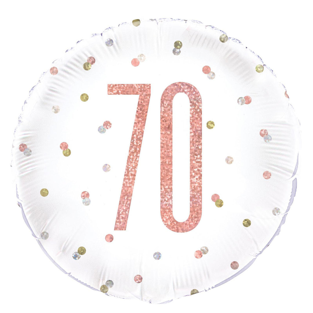 Rose Gold 70th Foil Prismatic Balloon