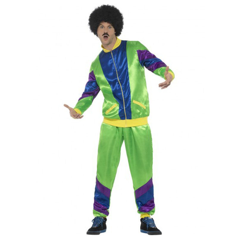 80s Height of Fashion Mens Shell Suit Costume - Green