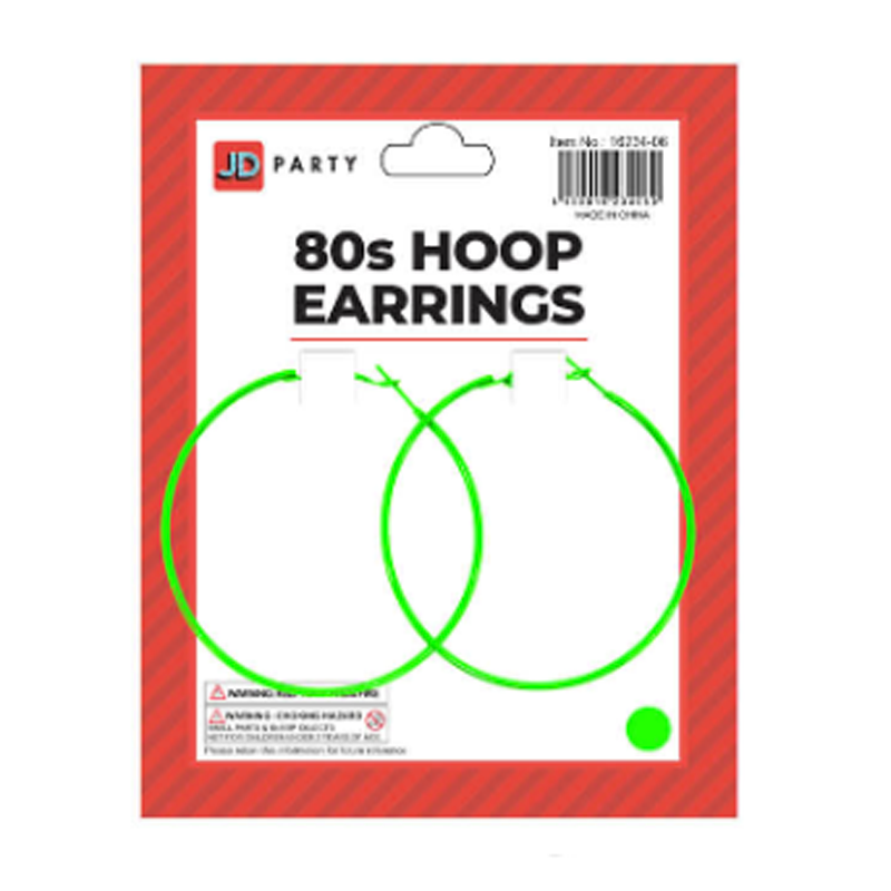 Hoop Earrings Neon Green