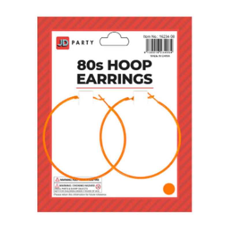 Hoop Earrings Neon Orange