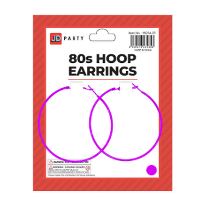 Hoop Earrings Neon Purple