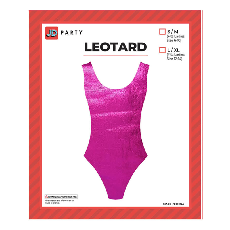 80s Leotard Metallic Hot Pink Sydney Costume Shop