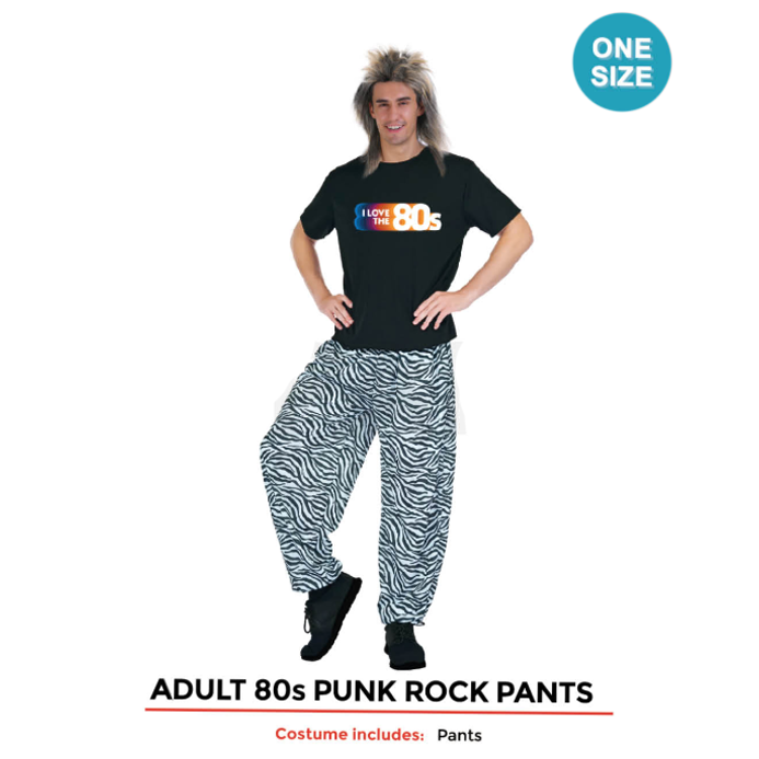 Adults 80s Punk Rock Pants Costume