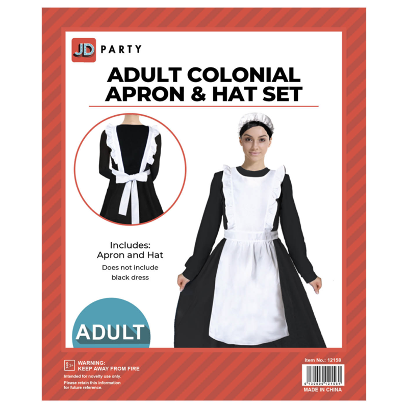 Adult Colonial Apron & Hat