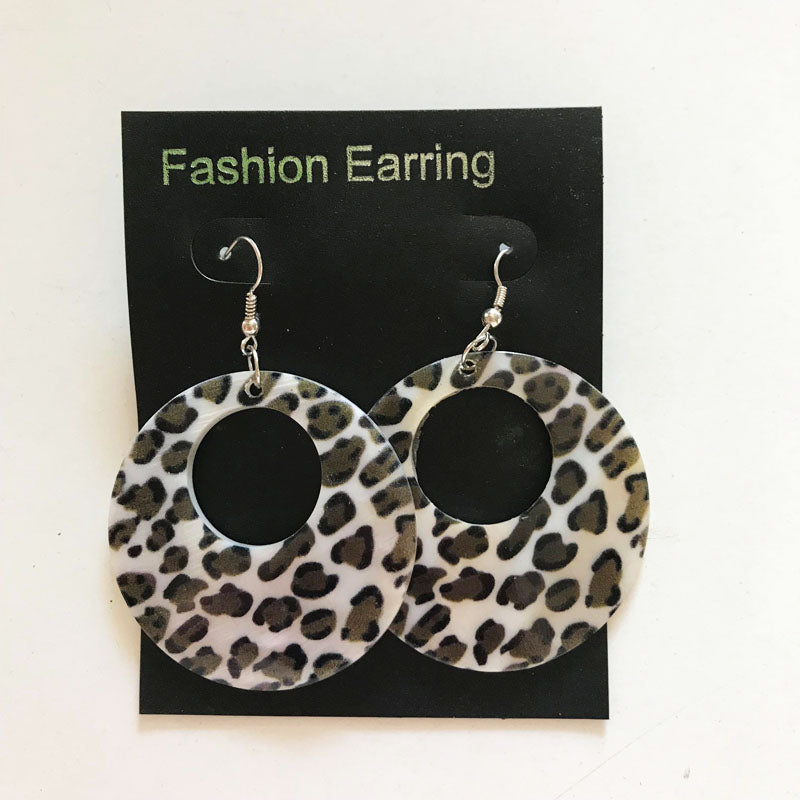Animal Cheetah Print Round Earrings 2