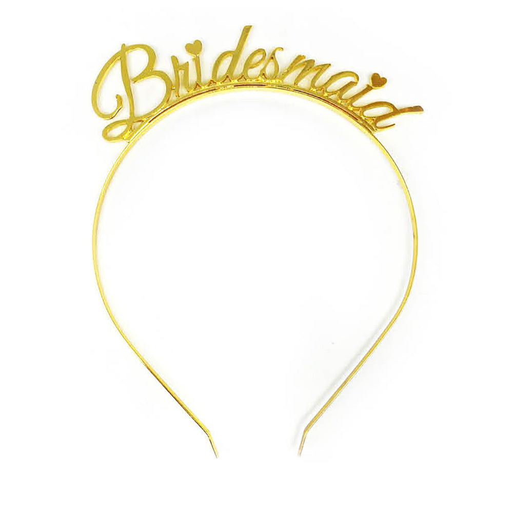 Hen's Party Bridesmaid Deluxe Headband - Gold