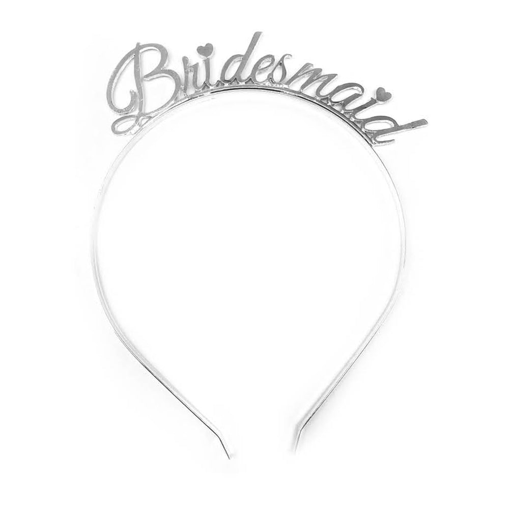 Hen's Party Bridesmaid Deluxe Headband - Silver
