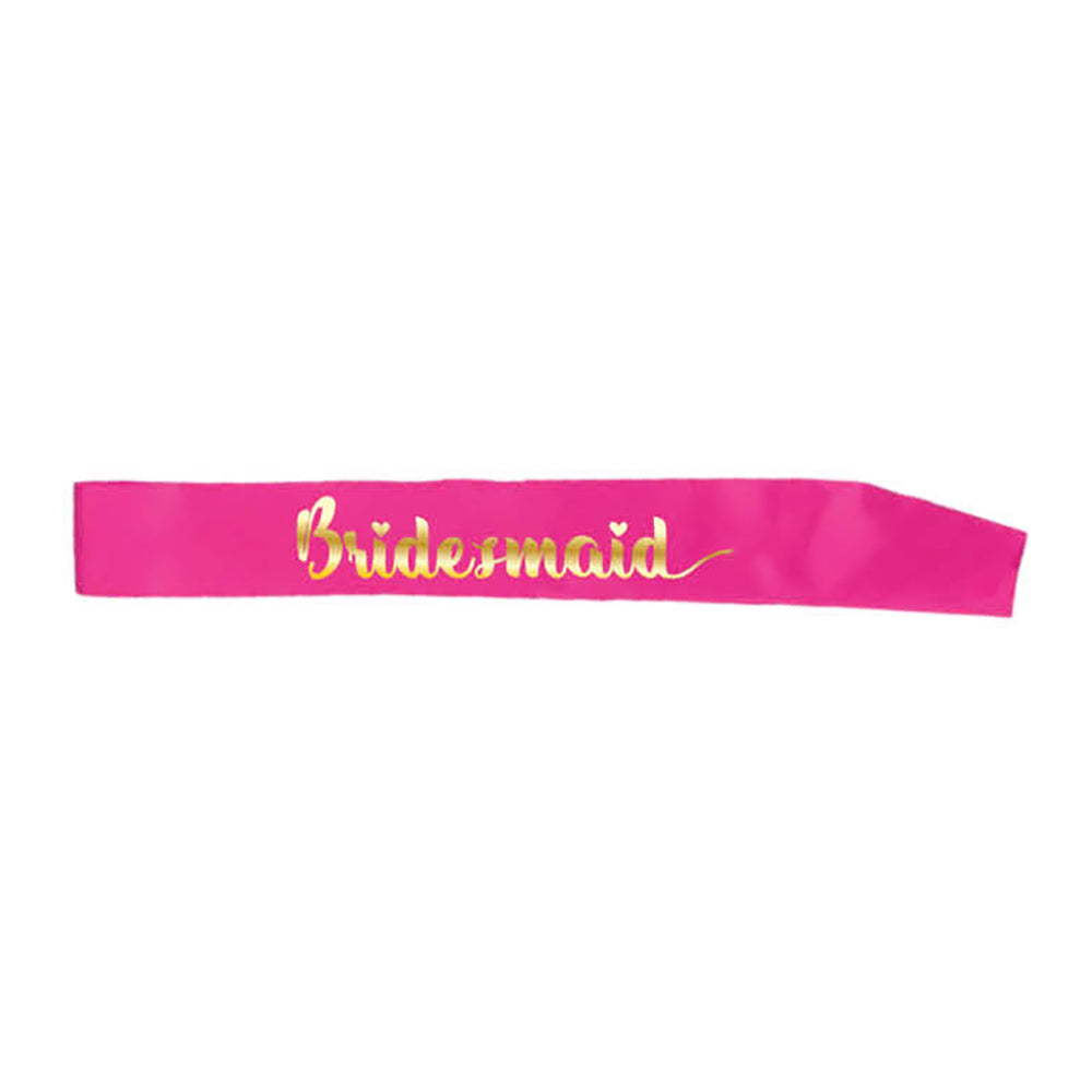 Hen's Party Bridesmaid Sash - Hot Pink