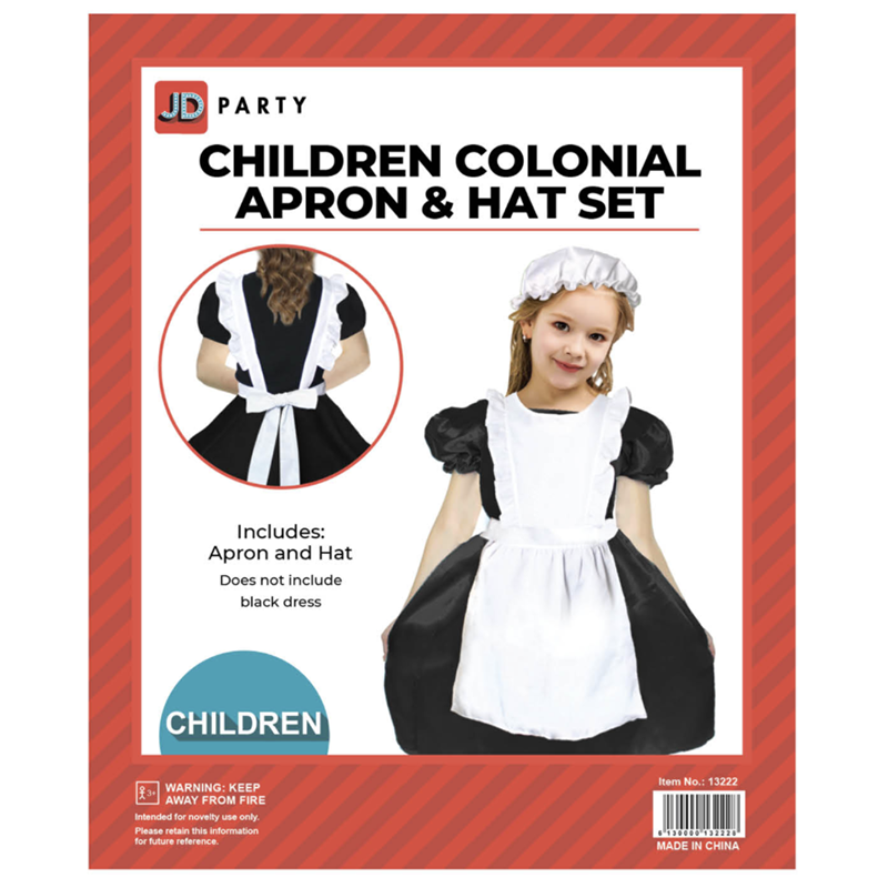 Child Colonial Apron & Hat