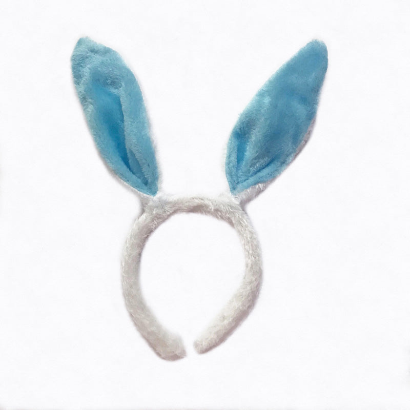 Easter Bunny Ears White Blue