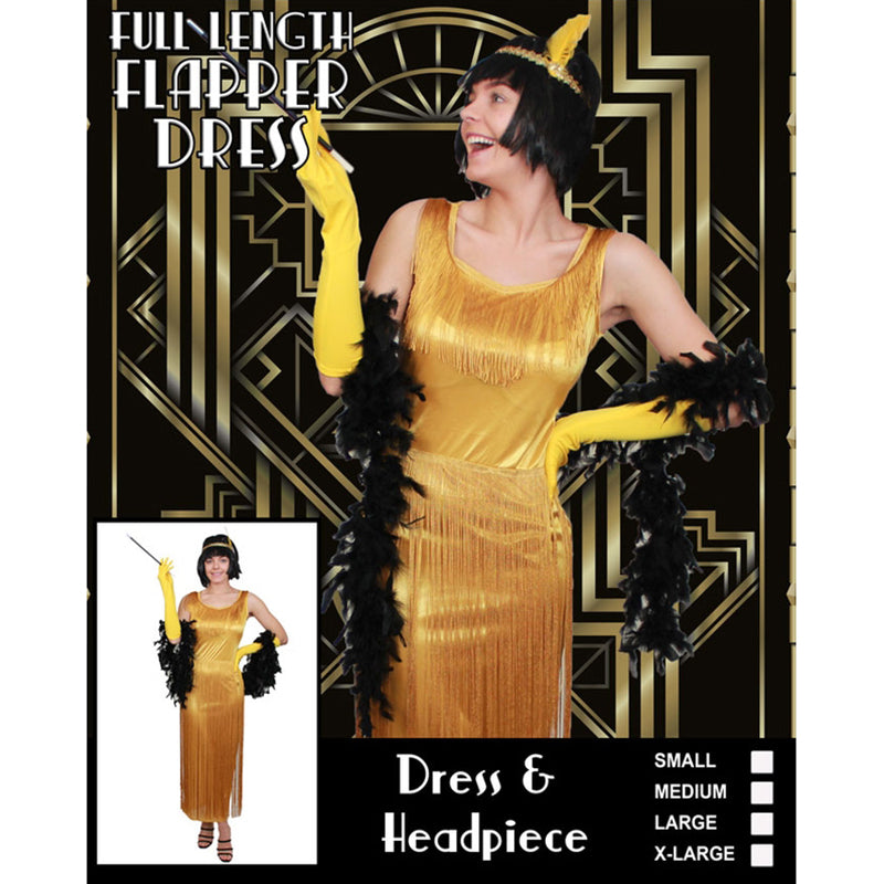 Full Length Gold Flapper – Sydney Costume Shop