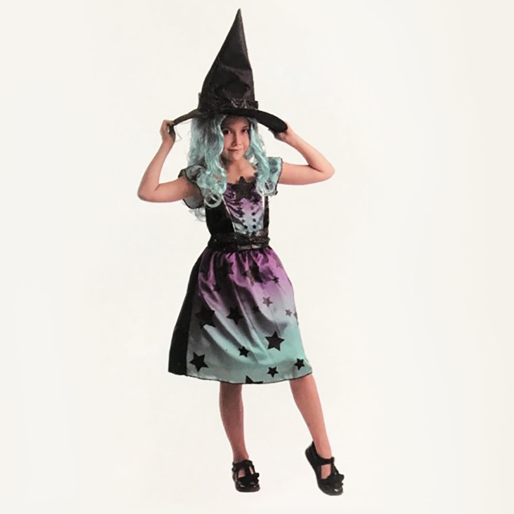 Girls Colourful Witch Costume