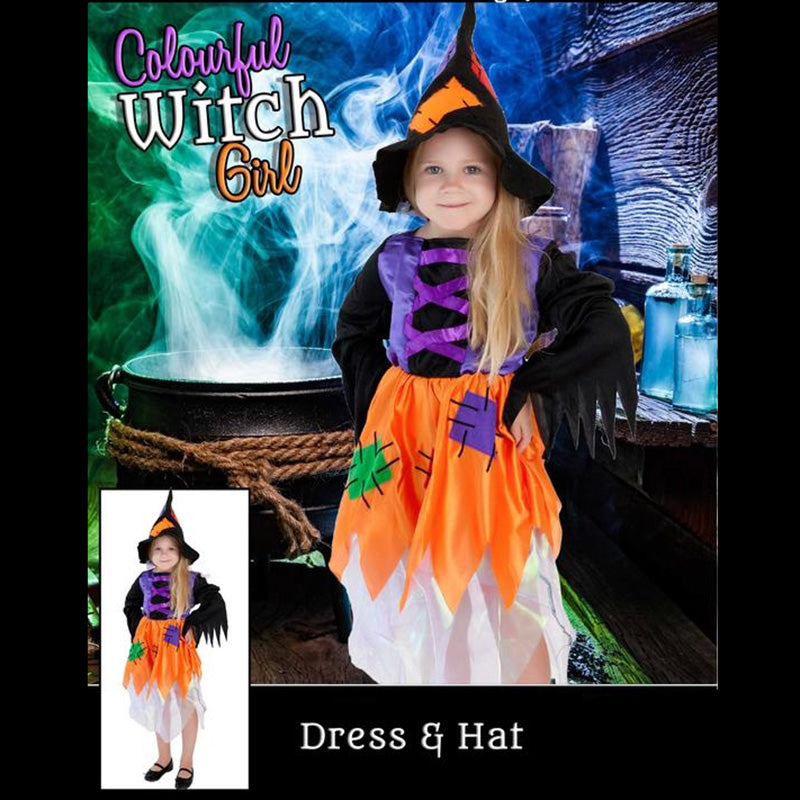 Colourful Orange Witch Costume