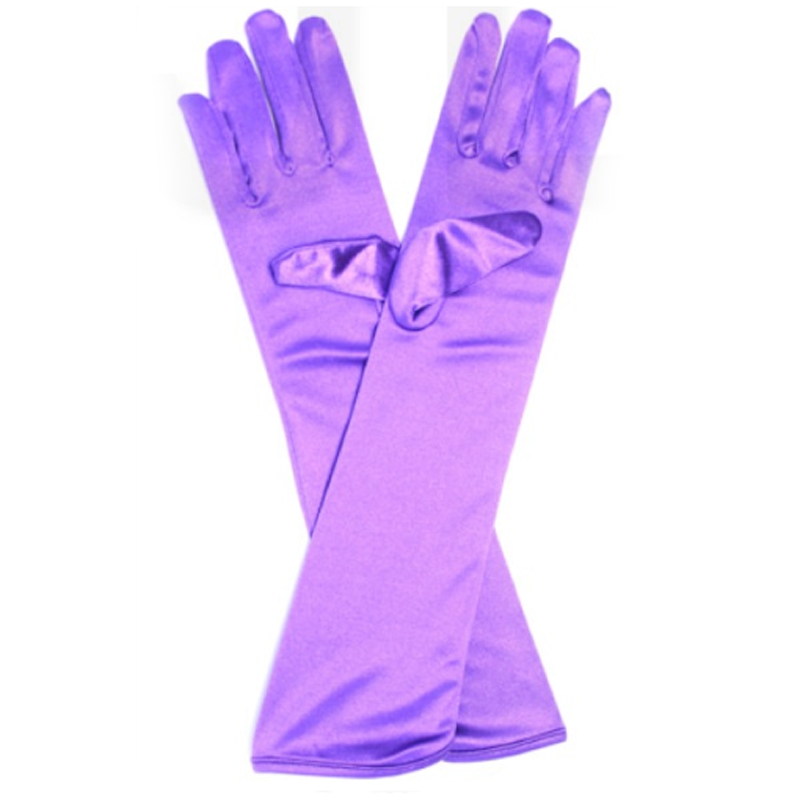 Long Satin Glove Purple