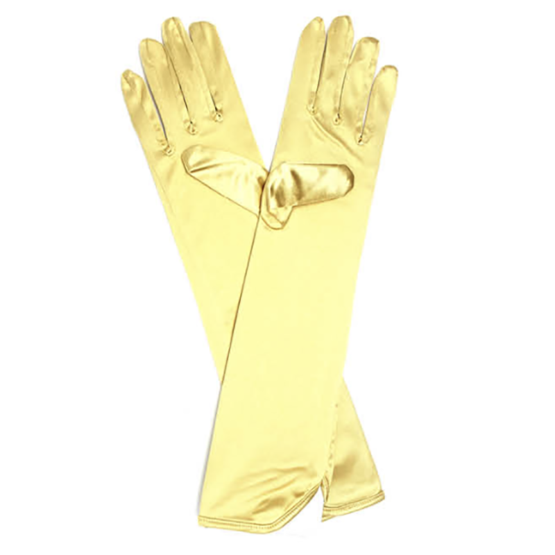 Long Satin Gloves - Yellow