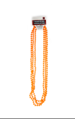 Neon Beaded Necklace - Orange
