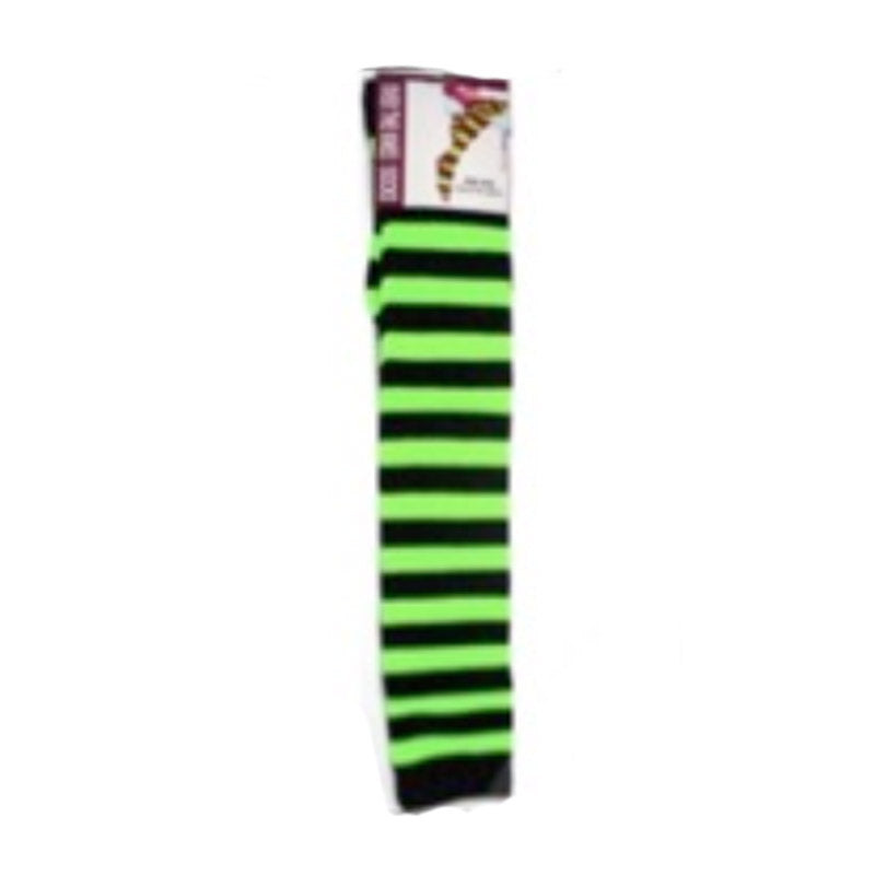 Green and Black Stripe Over The Knee Socks